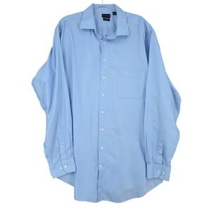 Rochester‎ Non Iron Light Blue Dress Shirt 18 1/2 38 39 Men's Button Up
